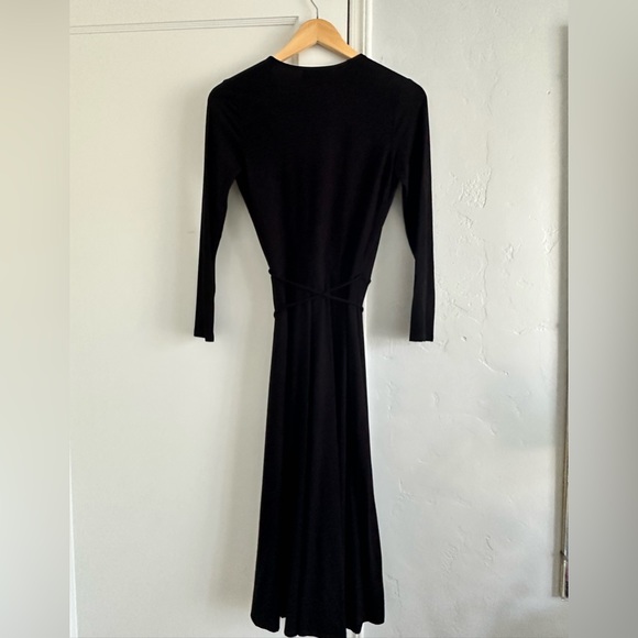 Reformation Jeans Maurie Wrap Midi Dress in Black   Sz: XS - Picture 5 of 14